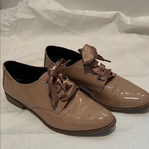 Abound Brown Patent Loafers with Ribbon
